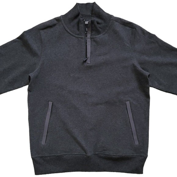 Mack Weldon Mens Small 1/4 Zip Gray Pullover Sweater Knit Neck - Picture 1 of 10
